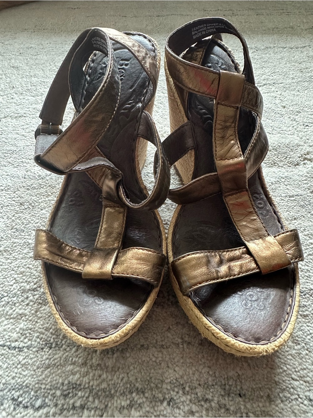 Born Women’s Bronze Strappy Espadrille Wedge Sandals size 8 - Picture 4 of 7